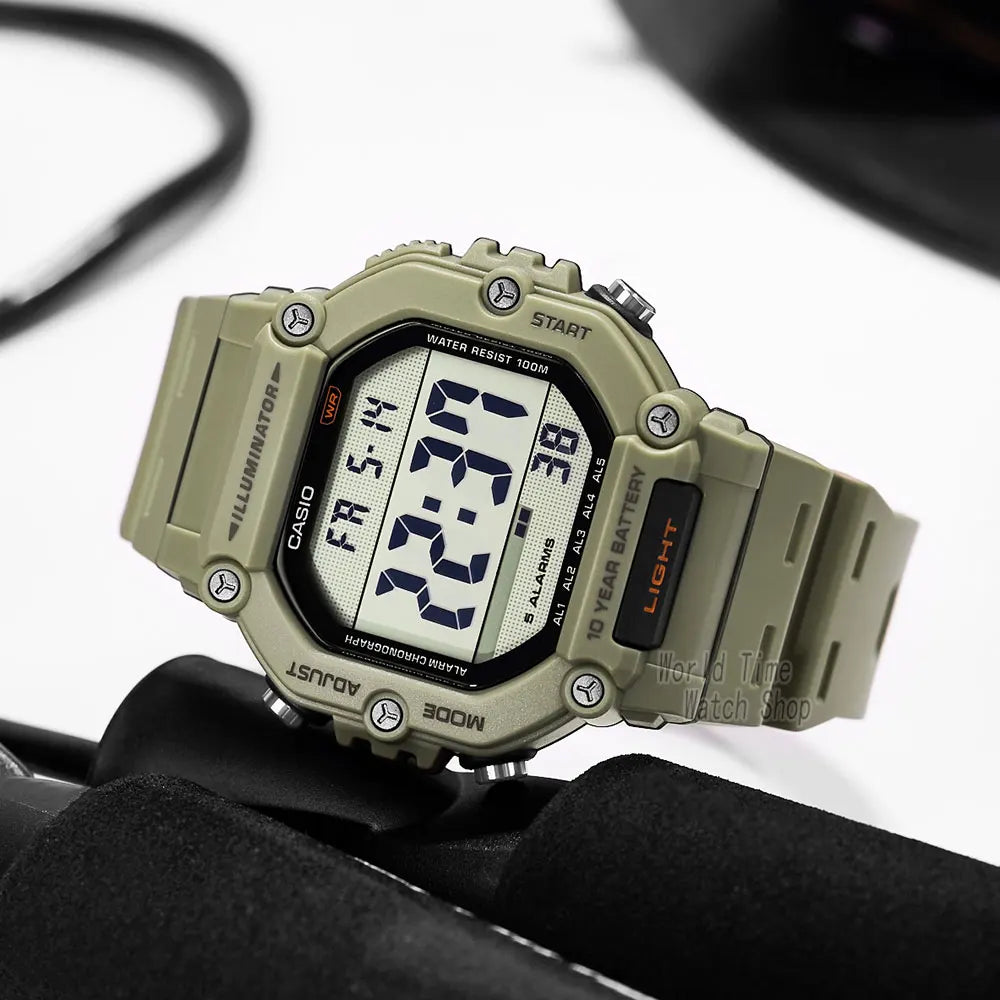 Reloj Casio con batería de 10 años de duración, 100m, resistente al agua, moda deportiva, reloj electrónico multifunción para exteriores, reloj masculino AE-1600