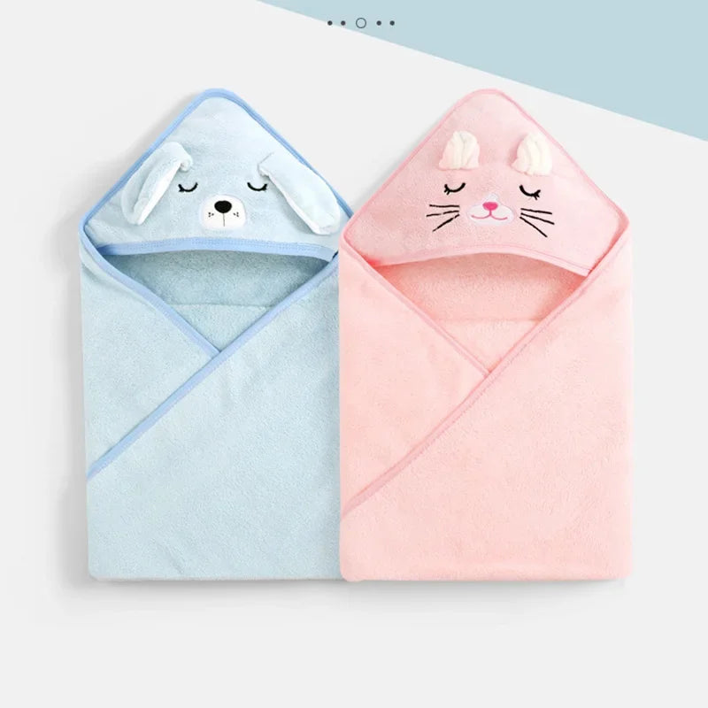 Toallas de Baño para Bebés con Diseño de Animales de Dibujos Animados, Toalla con Capucha Suave para Recién Nacidos, Bata de Baño para Niños Pequeños, Envoltura Cálida para Dormir para Niños y Niñas