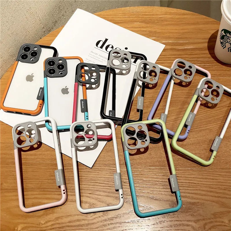 Funda de teléfono con marco de silicona suave a prueba de golpes para iPhone 17 Pro Max 13 14 15 16 Plus NoBack protección contra la disipación de calor cubierta de parachoques