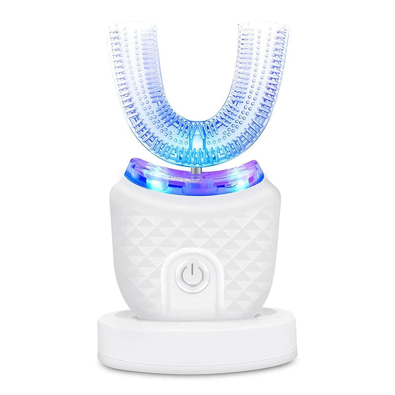 Cepillo de dientes eléctrico en forma de U para el cuidado Dental, cepillo de dientes eléctrico automático en forma de U de 360 grados