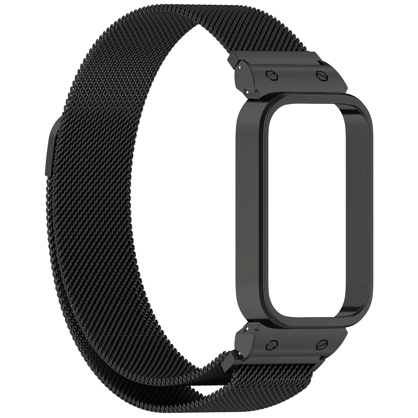 Funda de Metal + correa milanesa para Xiaomi mi band 9, accesorios activos, pulsera, correa + funda protectora de parachoques para Redmi band 3