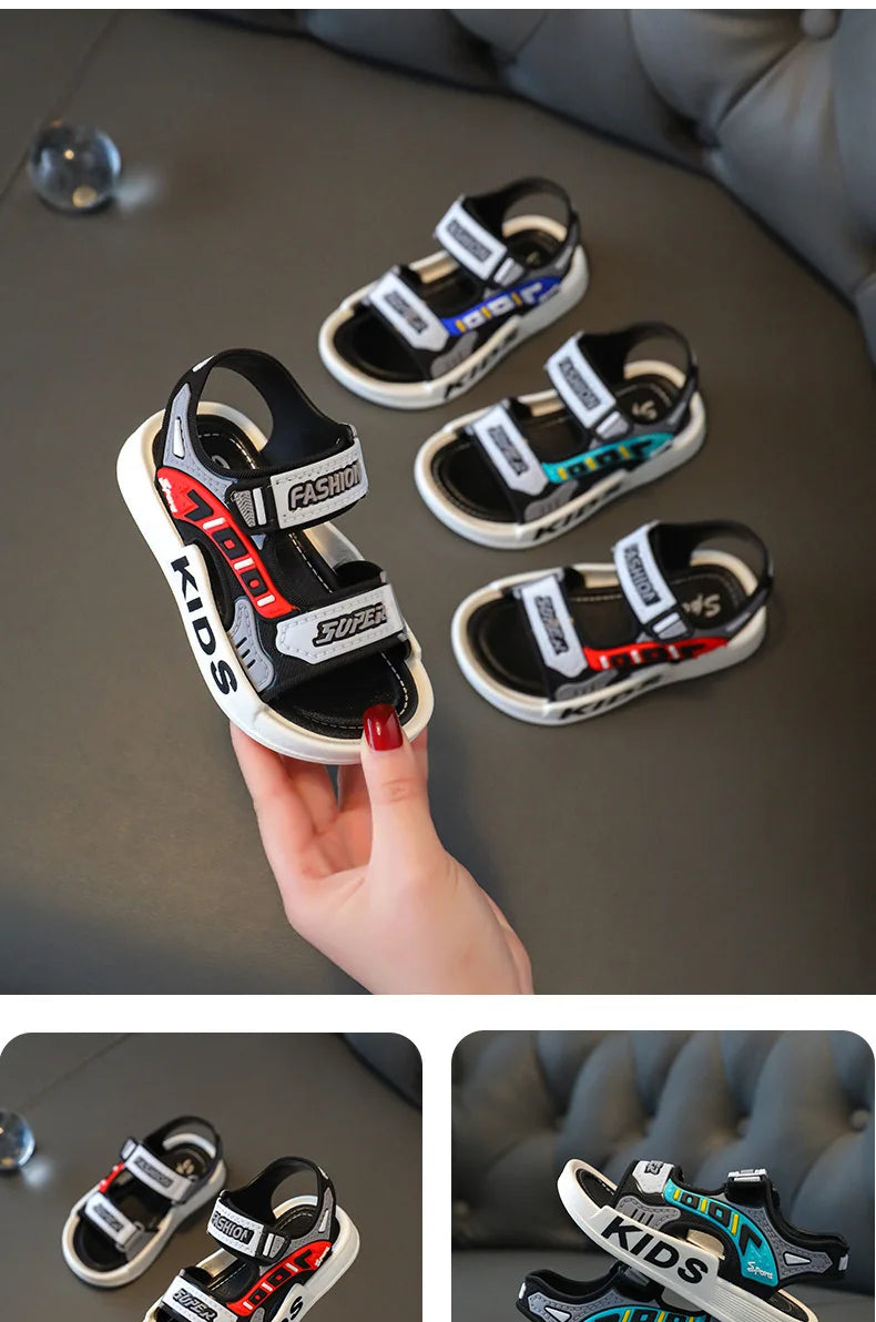 Sandalias deportivas transpirables, Sandalias de verano para niños, zapatos de playa informales, zapatos cómodos de suela blanda para niños, Sandalias antideslizantes de moda