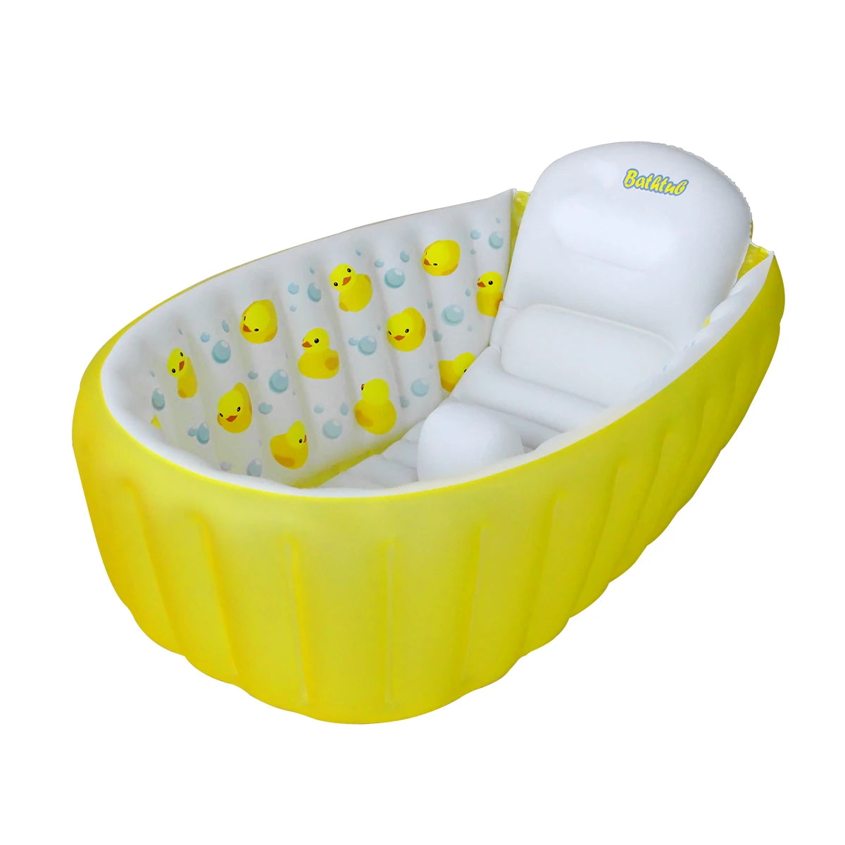 Piscina de bañera inflable para sentarse, bañera portátil antideslizante para bebés y niños de 0 a 6 meses, amarillo