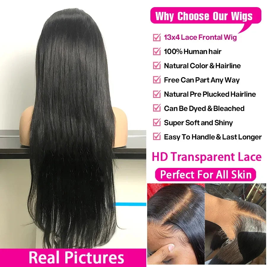 Peluca de cabello humano ondulado de 40 pulgadas, 13x4 13x6, con encaje frontal transparente HD, pelucas de cabello humano con encaje frontal 360 para mujeres negras