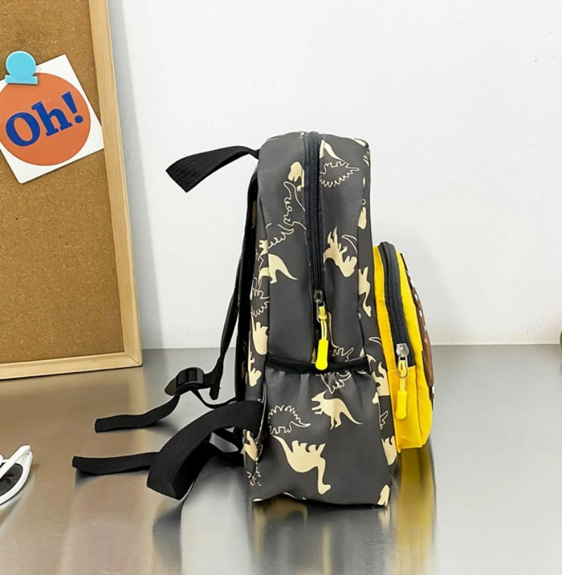 Mochila personalizada para niños y niñas, nueva mochila moderna con diseño de dinosaurio de dibujos animados para guardería