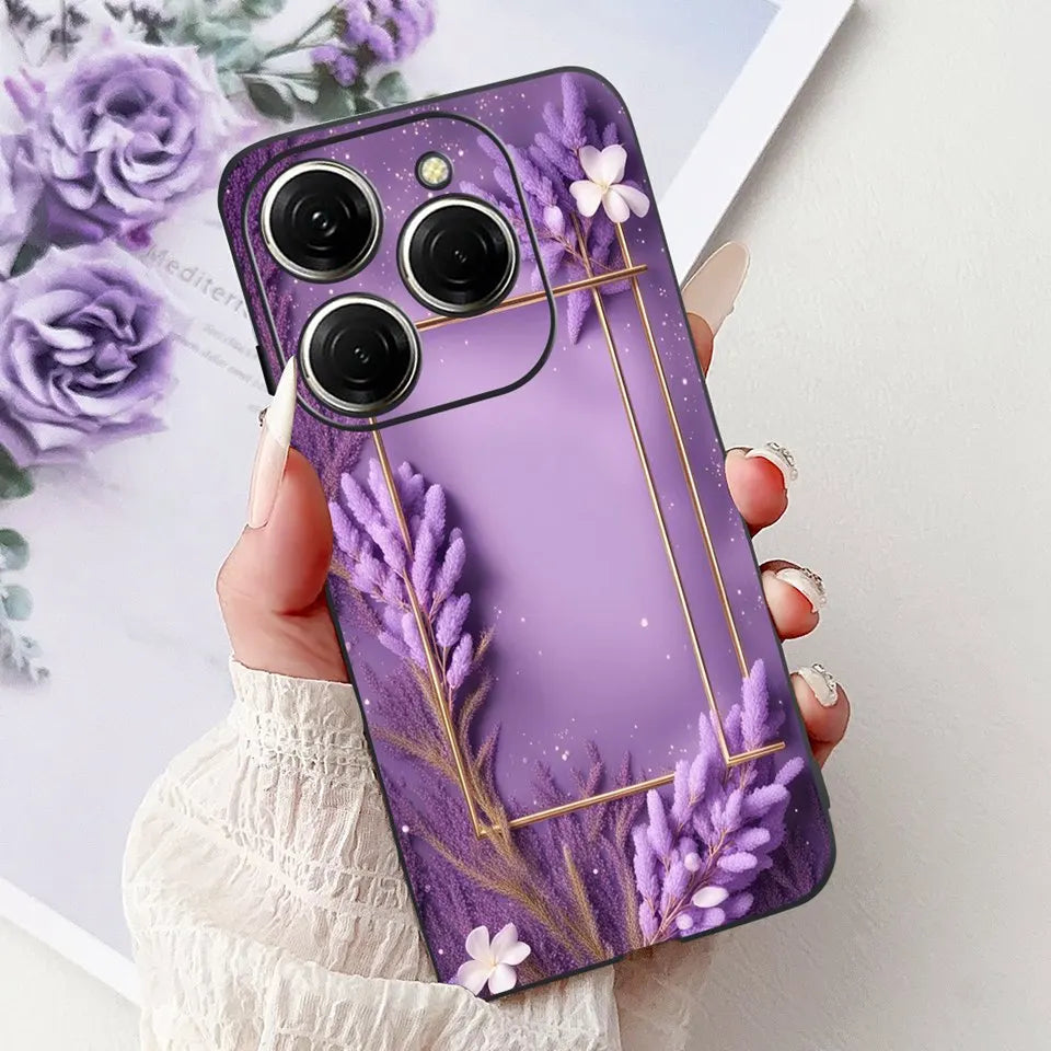 Para Tecno Spark 20c 20 Pro Plus Spark20 Pro Funda de teléfono Funda trasera de goma suave Mujer moda patrón de dibujos animados Funda de parachoques
