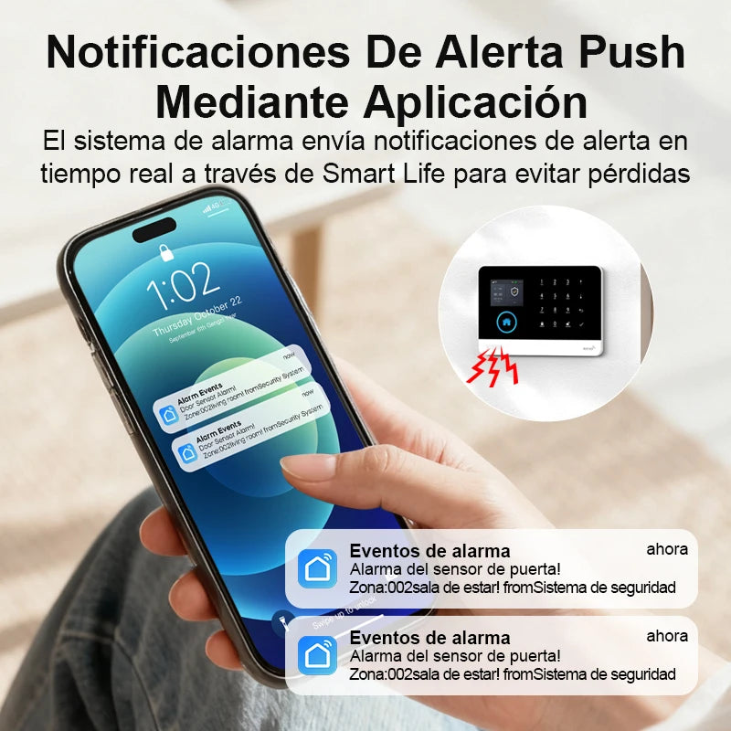 PGST alarma antirrobo inteligente WiFi 4G Works with Tuya Smart Life sistema seguridad inalámbrico hogar apartamento control remoto app sensores puerta ventana instalación rápida sin tarifas adicionales