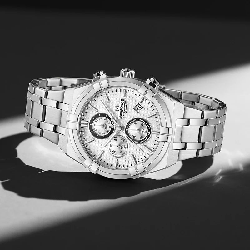 NAVIFORCE relojes originales para hombre, cronógrafo deportivo de cuarzo a la moda, reloj de pulsera para hombre Simple salvaje resistente al agua con pantalla