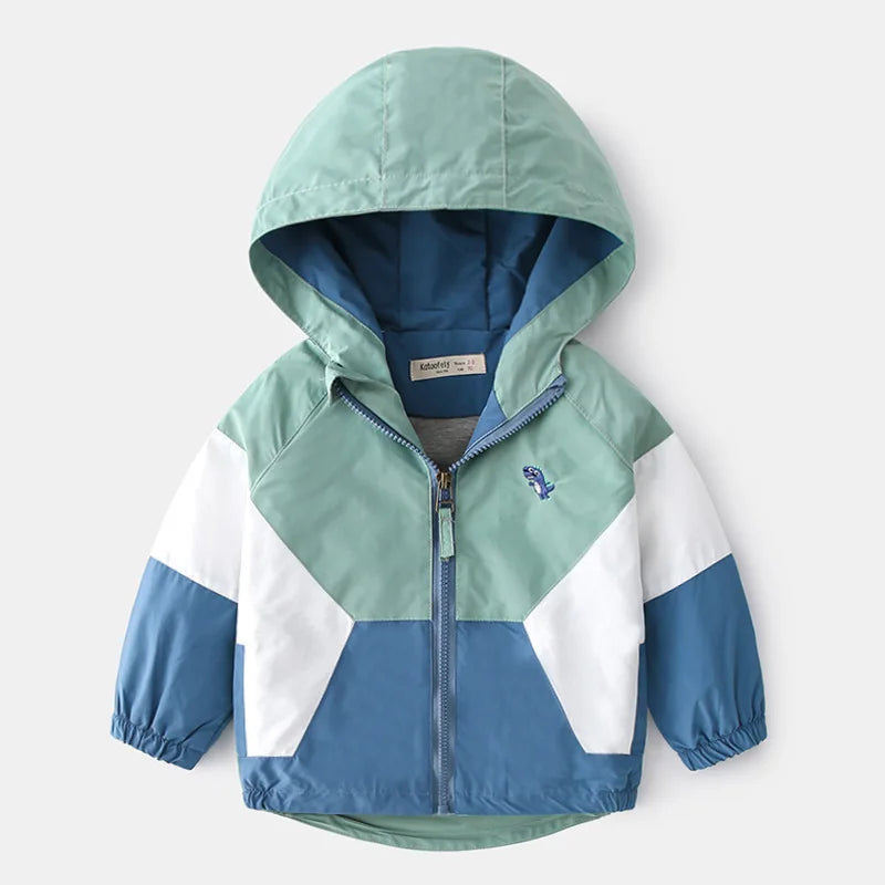 Abrigos de primavera y otoño para niños, chaquetas para niños, cortavientos con capucha y bolsillo, prendas de vestir exteriores con cremallera, ropa para bebés de 2 a 7 años