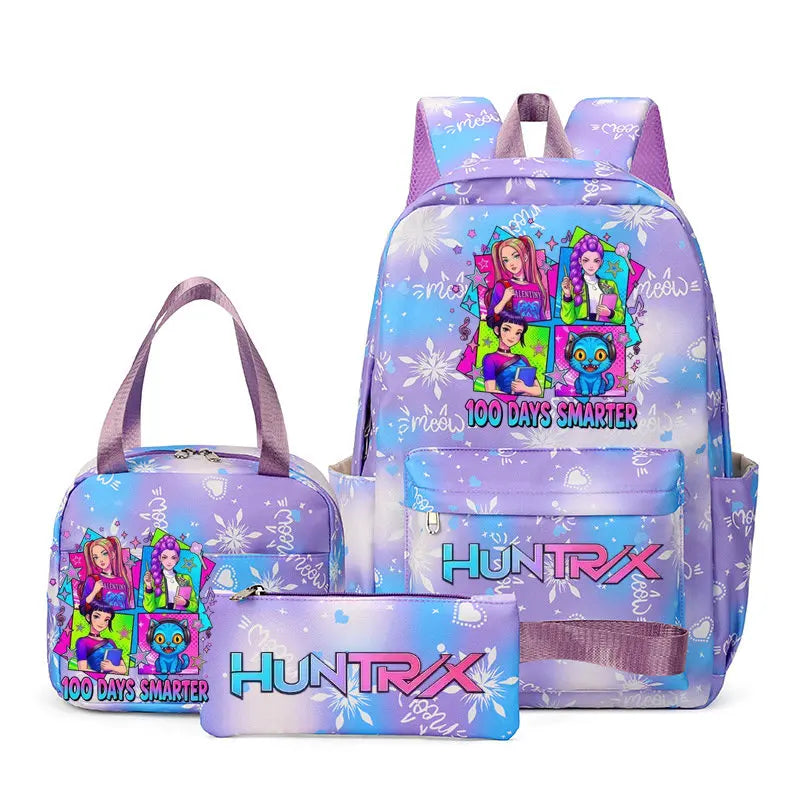 Mochila escolar KPop Demon Hunters, juego de 3 piezas, bolsa de almuerzo, estuche para lápices, regalo de regreso a la escuela para niñas, mochila de ocio, bolsas de viaje para adolescentes