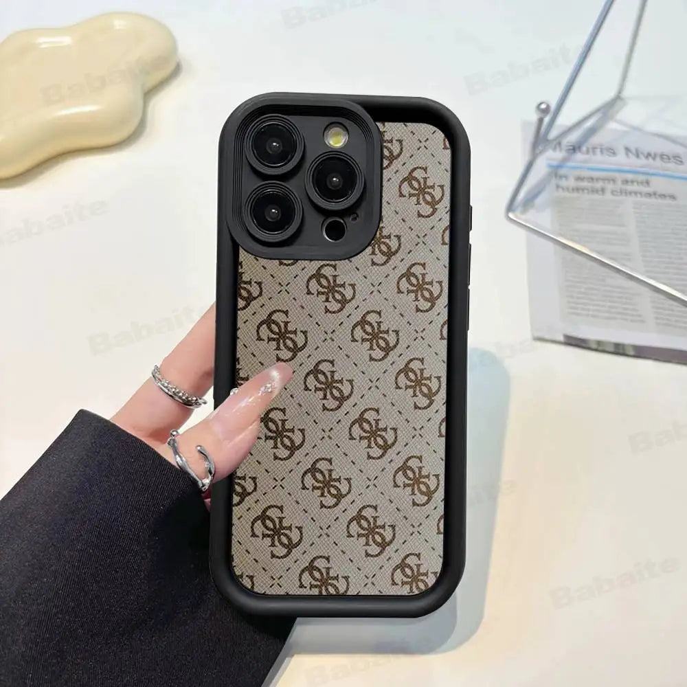 Funda de Silicona Suave para Teléfono de la Marca de Moda G-Guess para iPhone 17 16 14 13 12 11 15 Pro Max Plus Air Cover