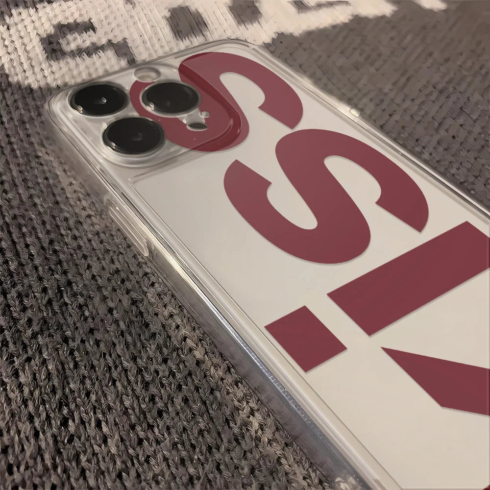 Kiss fundas de teléfono en inglés para iPhone 17 16 15 14 Plus 13 12 11 Pro Max Plus 17 Air funda de silicona transparente Coque