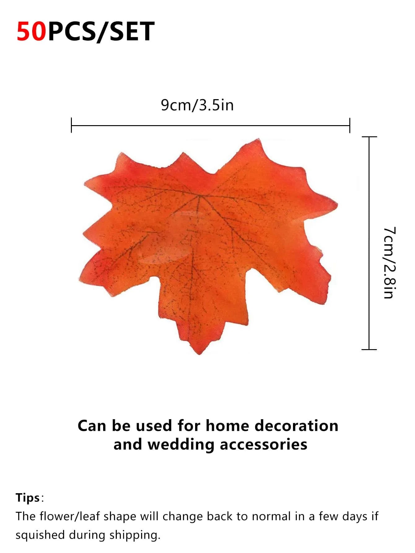 50/100 Uds plantas artificiales flores seda hoja de arce Halloween Festival fiesta decoración hogar habitación florero mesa patio boda álbum de recortes