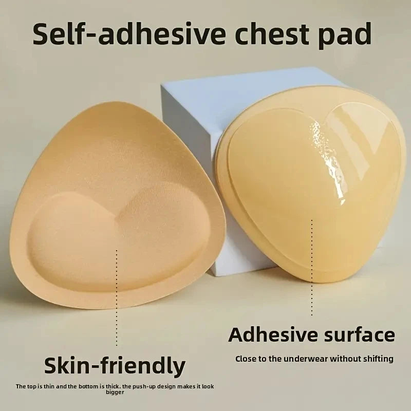 Almohadilla de realce de pecho para mujer, sujetador de silicona autoadhesivo Invisible, almohadillas de Bikini gruesas, sujetador de inserción, estera de mar, 2 uds.