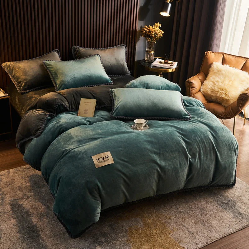 Funda nórdica de felpa para cama de pareja, colchas para cama individual, doble, Queen, King, Velvect, cálida y suave, nórdica, para invierno