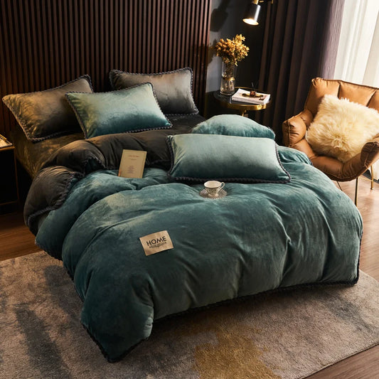 Funda nórdica de felpa para cama de pareja, colchas para cama individual, doble, Queen, King, Velvect, cálida y suave, nórdica, para invierno