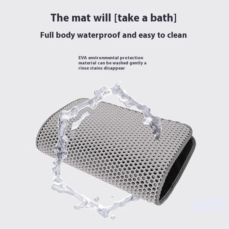 Estera de arena grande para gatos, impermeable, de doble capa, antideslizante, bandeja para caja de arena, lavable, duradera, estera de entrenamiento para el baño de mascotas