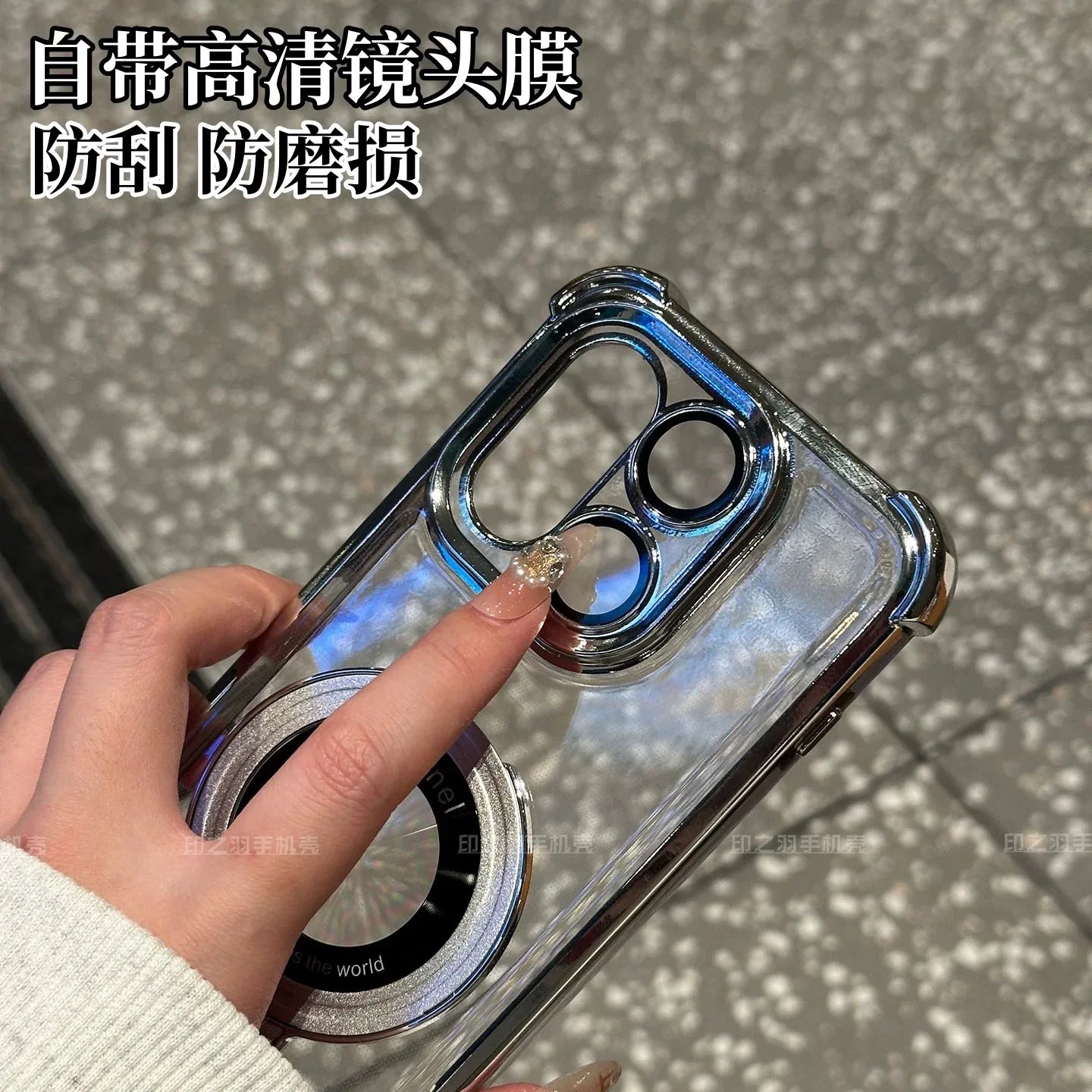 Para Oneplus 15 funda con soporte magnético chapado de lujo Airbag silicona suave transparente protección de cámara cubierta trasera a prueba de golpes