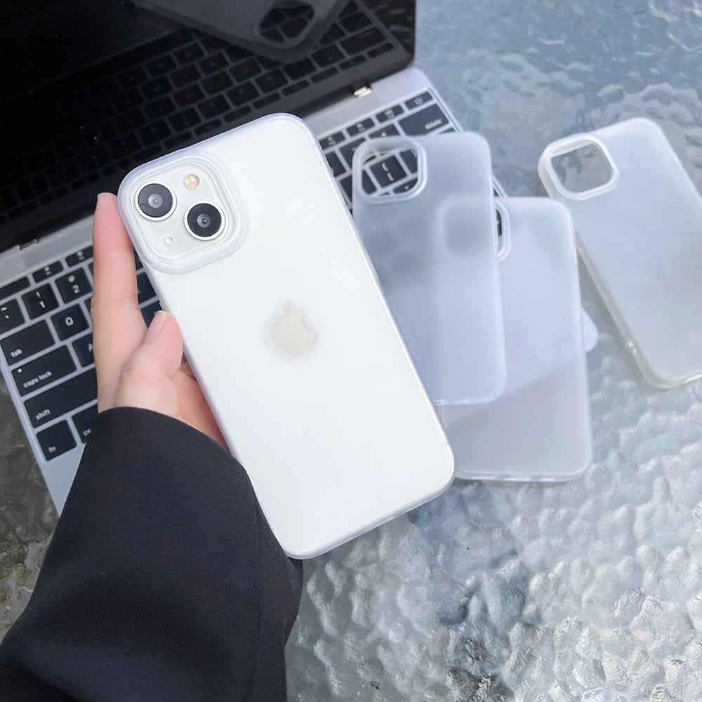 Funda de Teléfono de TPU Suave Mate para iPhone 17 Pro Max, Fundas para iPhone 11, 13, 15, 12, 16, 14 Plus, Air, 12 Mini, 17 Pro Max, Transparente