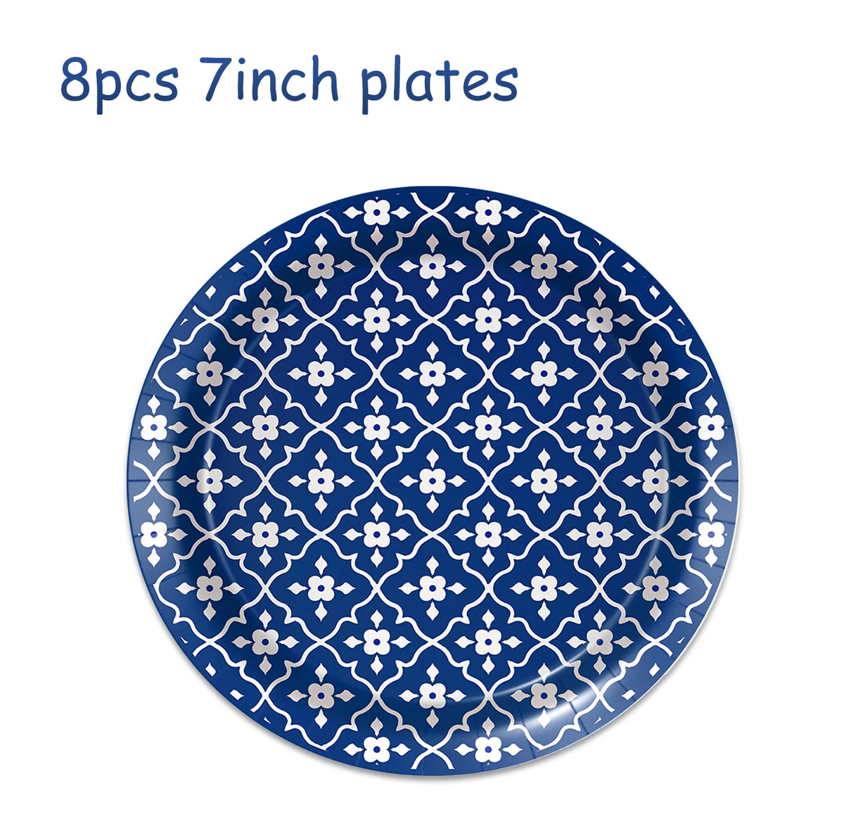 Platos de papel de porcelana azul y blanca, servilletas, vajilla para decoración de cumpleaños, decoración de bodas, decoración de mesa, suministros para fiestas