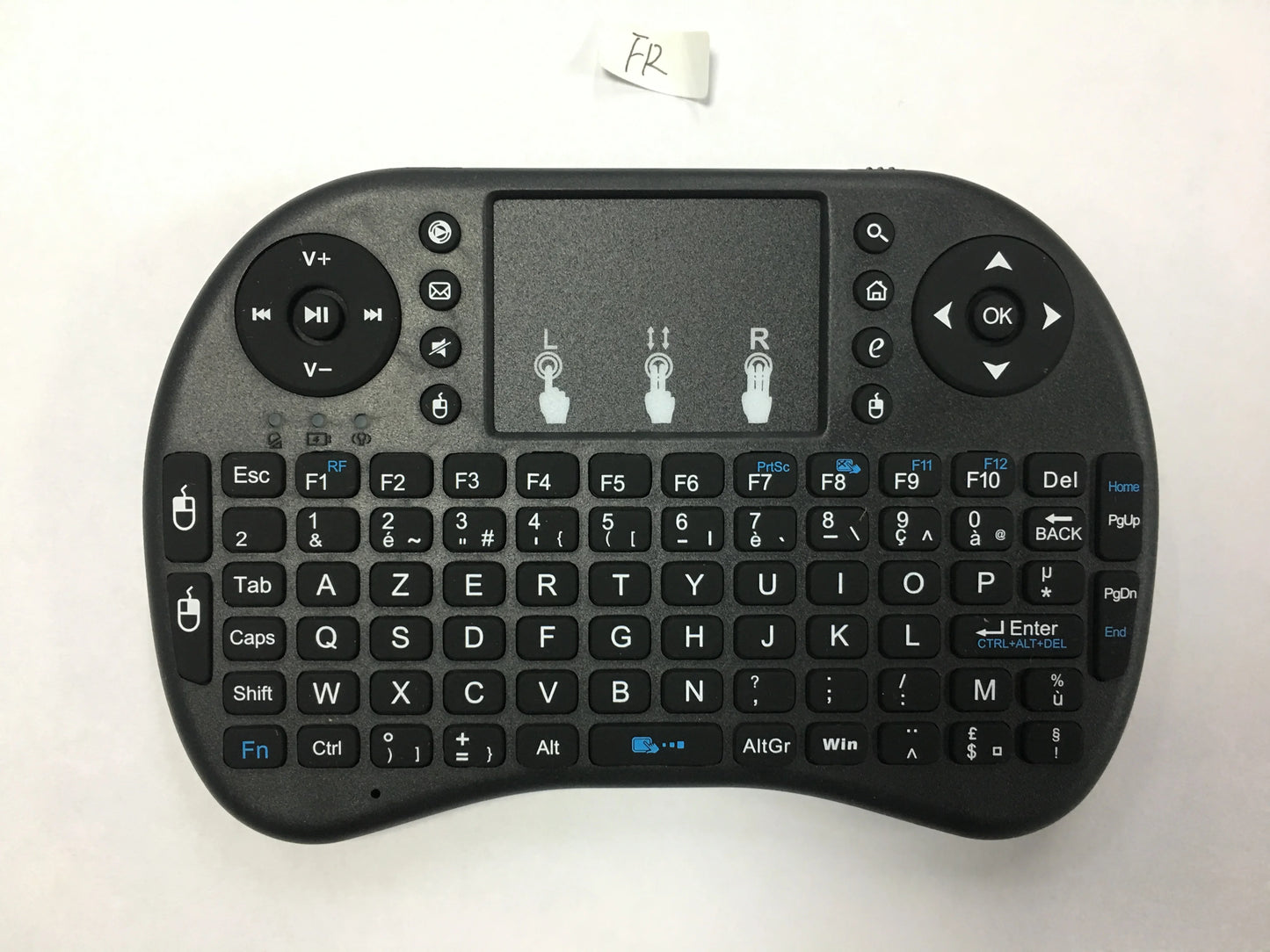 Miniteclado inalámbrico retroiluminado, periférico con Touchpad N, RGB, PC, TV Box, español, francés, Azerty, ruso, portugués, idioma de Brasil