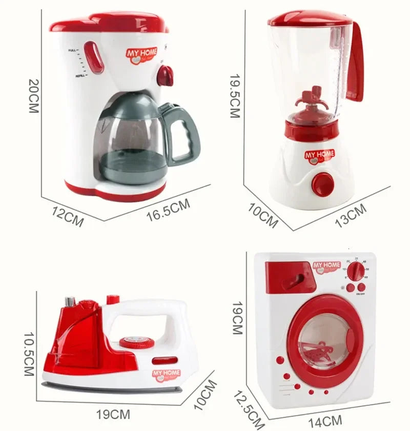 Electrodomésticos de cocina, juguetes, juego de cocina para niños, juego de cocina, accesorios para casa de muñecas, licuadora, cafetera, máquina mezcladora, tostadora