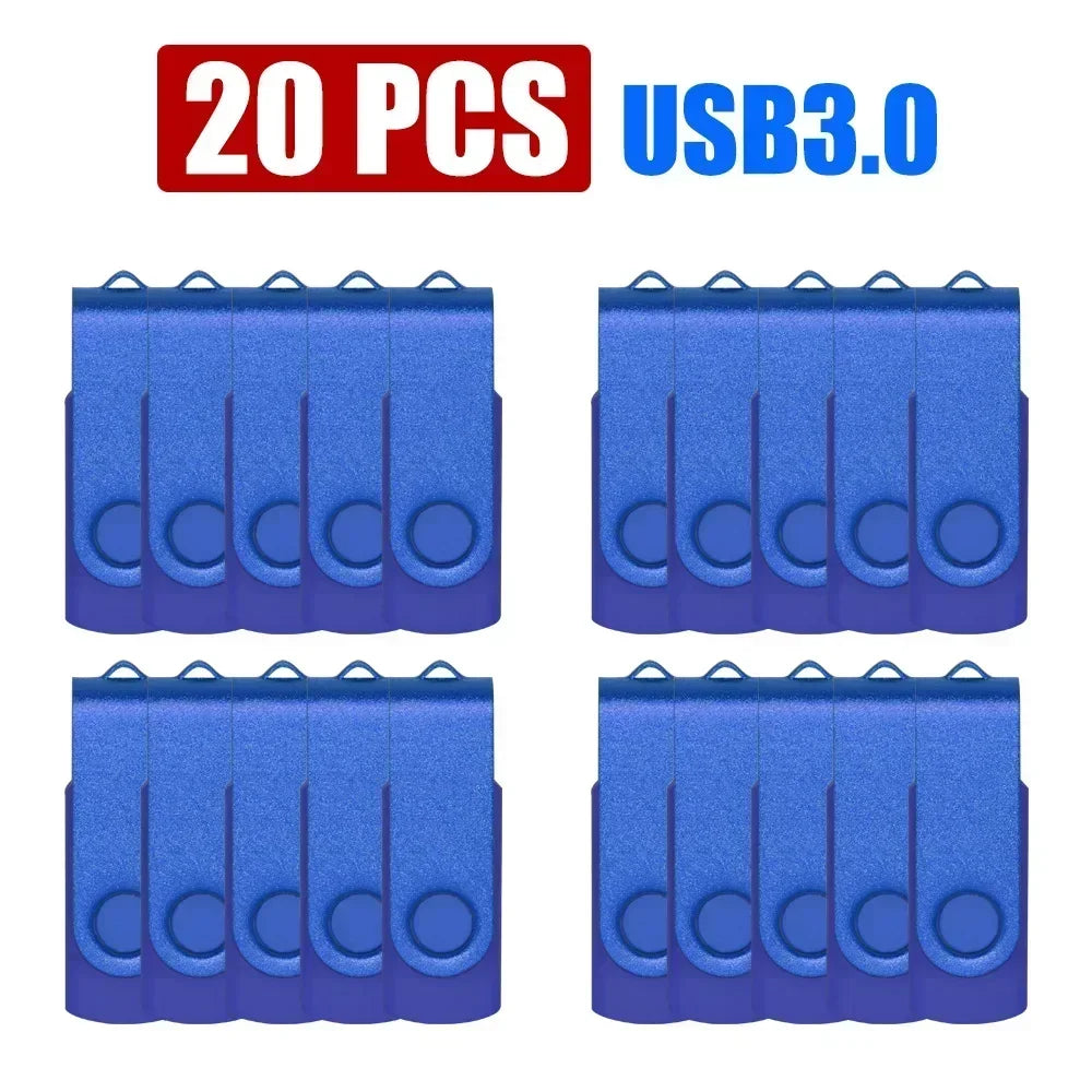 10/20/50 unids/lote unidad Flash USB 3,0 nueva unidad de bolígrafo giratoria 8GB16GB32GB64GB logotipo personalizado gratis memoria Stick regalo de negocios creativo