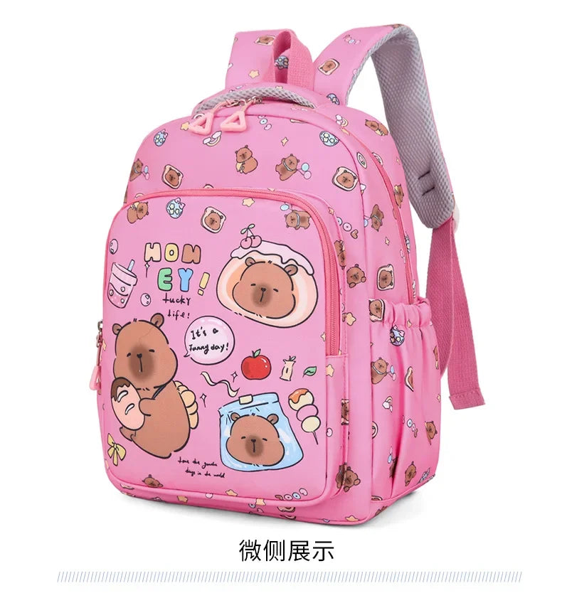 Mochila colorida Capybara 3 unids/set para mujer, mochilas escolares informales con bolsa de almuerzo, mochila para chica, niño, estudiante y adolescente