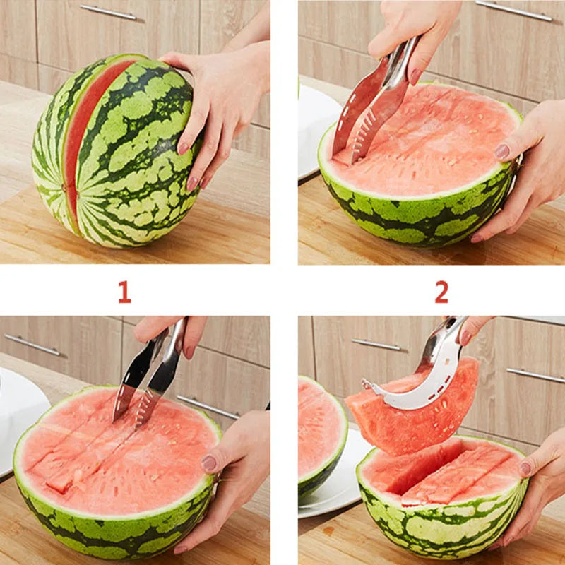 Cuchillo de cocina de acero inoxidable 304, utensilio para cortar sandía, herramientas para frutas y verduras, Clip para sandía
