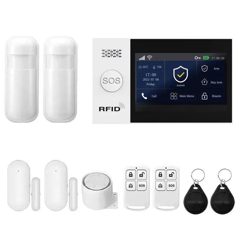 PGST kit alarma antirrobo inteligente WiFi 2G GSM Works with Tuya Smart Life sistema seguridad inalámbrico hogar negocio control app sensores puerta ventana instalación fácil sin cuotas mensuales