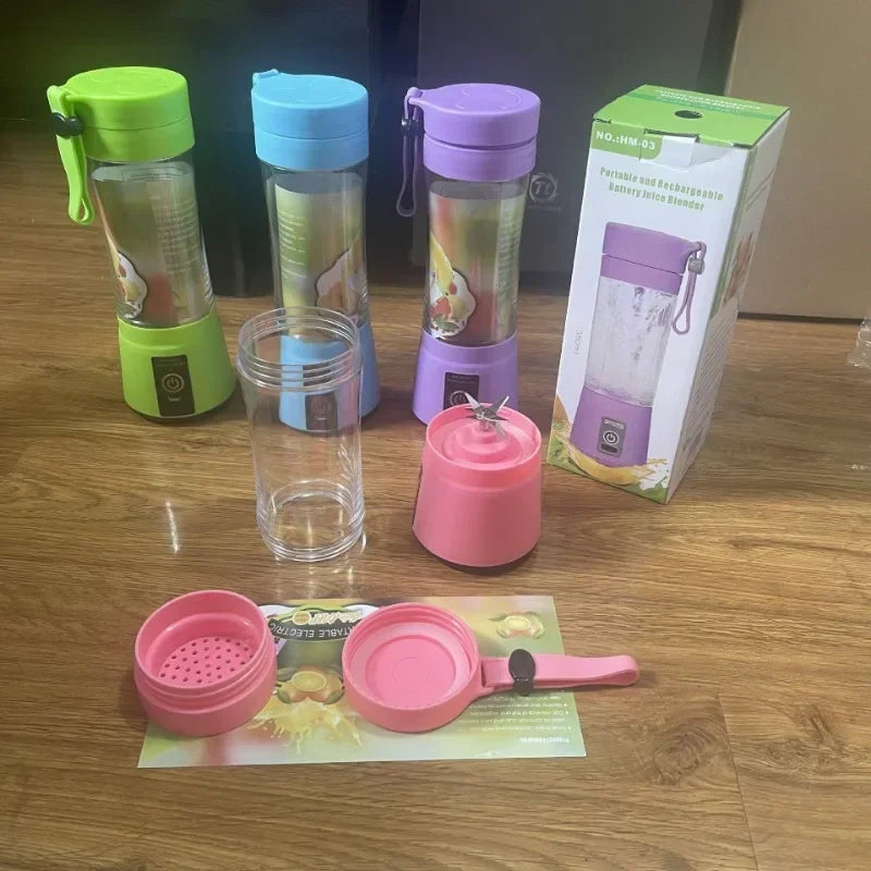 Licuadora Eléctrica Portátil Recargable, Vaso Mezclador de Frutas para Viajes, Mini Batidora para Smoothies y Batidos