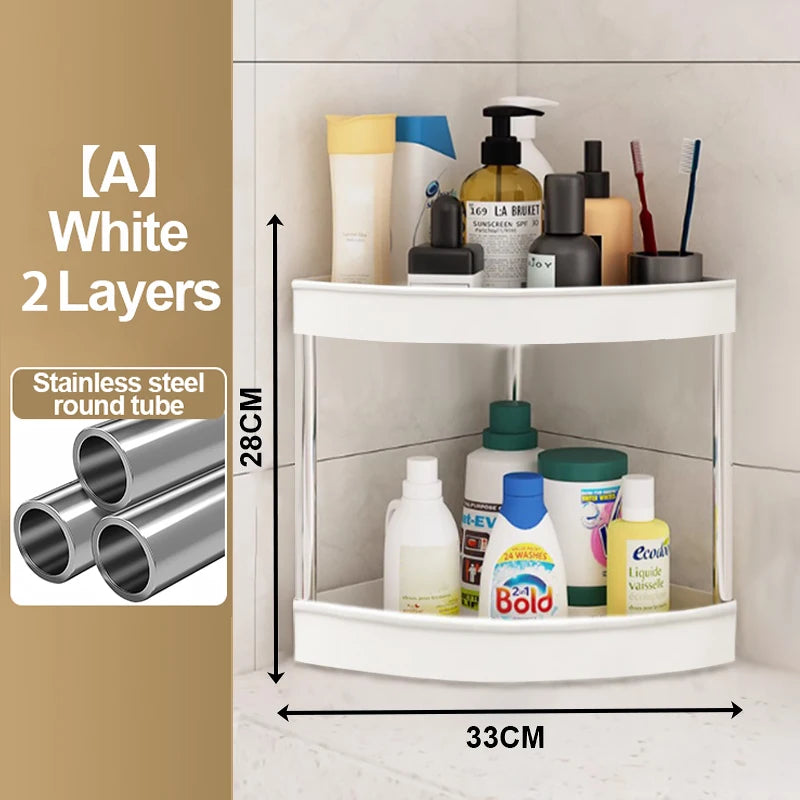 Estante organizador para el hogar de acero inoxidable de 2/3/4/5 capas, estante esquinero para baño con ruedas, estante de almacenamiento para artículos de tocador para dormitorio〔YY32〕