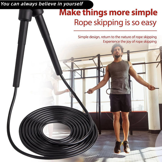 Cuerda de saltar de velocidad profesional en PVC — Ajustable para adultos y niños, fitness y gimnasio