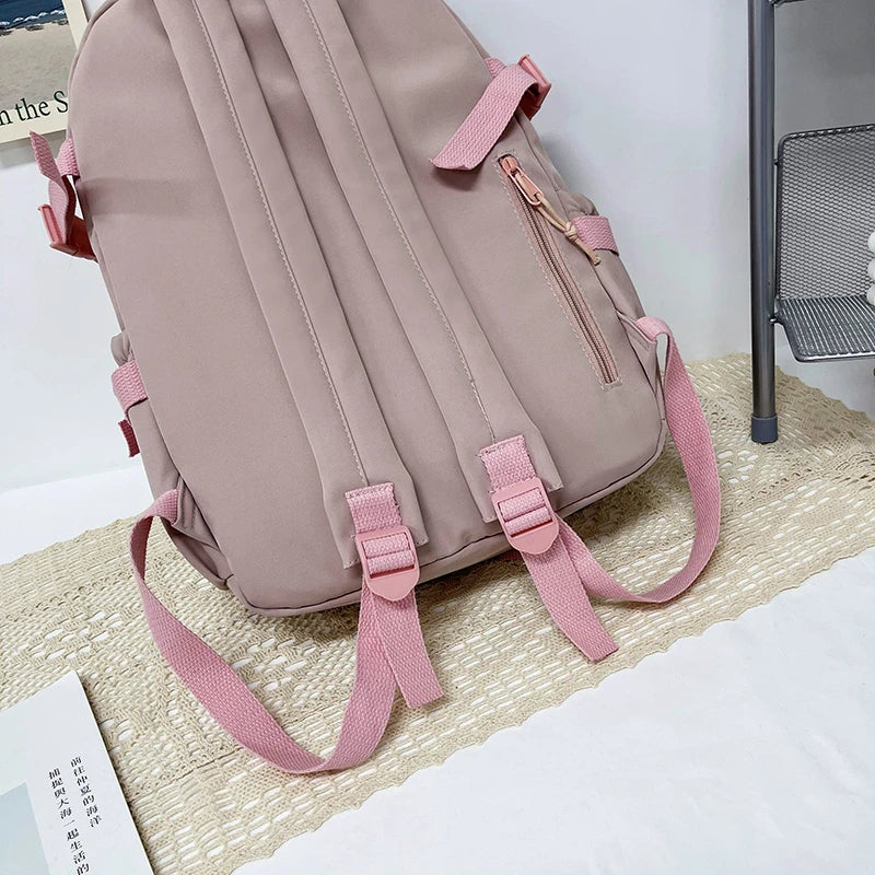 Mochilas bonitas para mujer, mochila escolar de nailon con múltiples bolsillos impermeable para estudiantes y niñas, mochila Kawaii para ordenador portátil, Mochilas