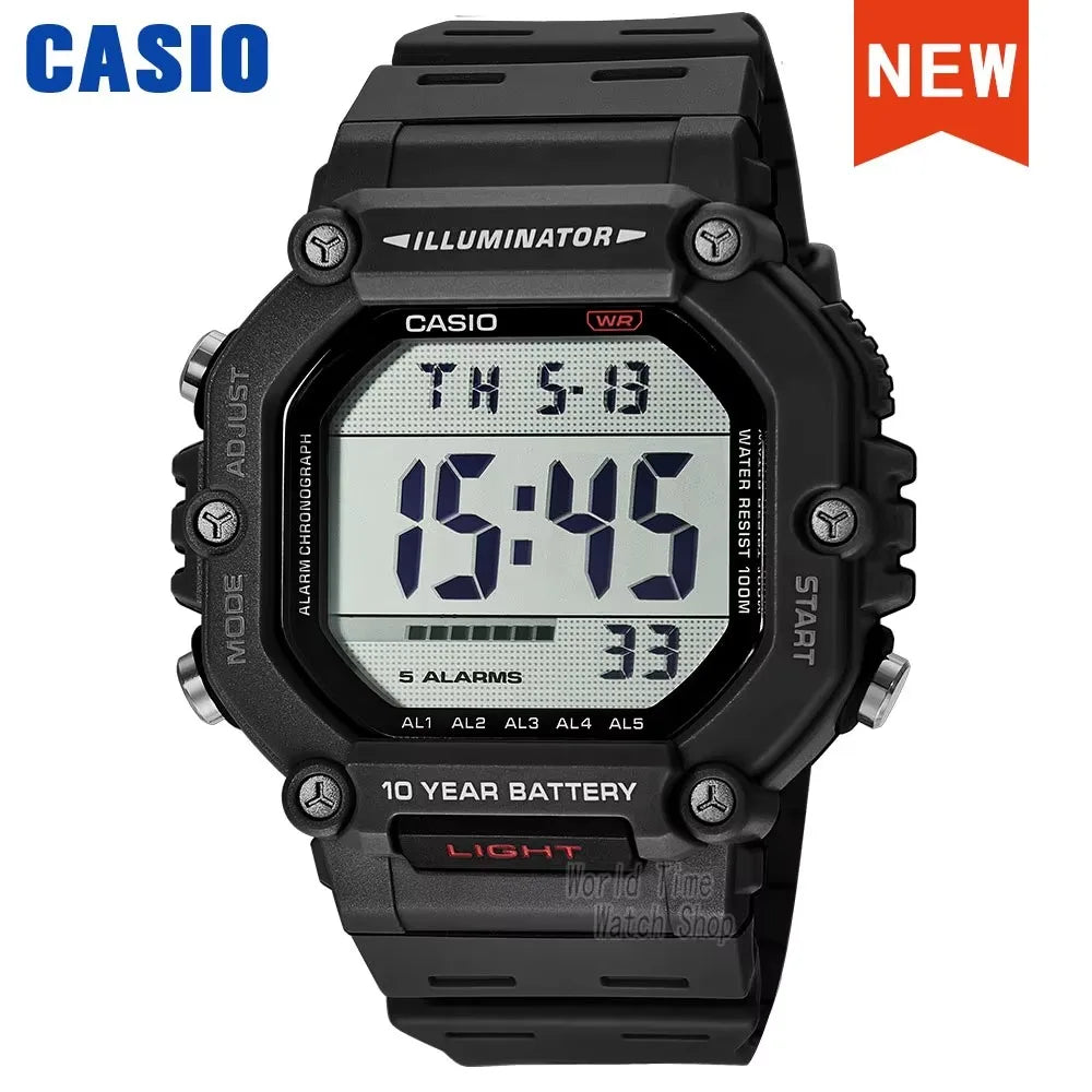 Reloj Casio con batería de 10 años de duración, 100m, resistente al agua, moda deportiva, reloj electrónico multifunción para exteriores, reloj masculino AE-1600