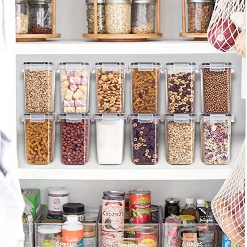 Contenedores herméticos de almacenamiento de alimentos, contenedores de almacenamiento de despensa de cocina para azúcar, harina y suministros para hornear, accesorios de cocina, 6 uds.