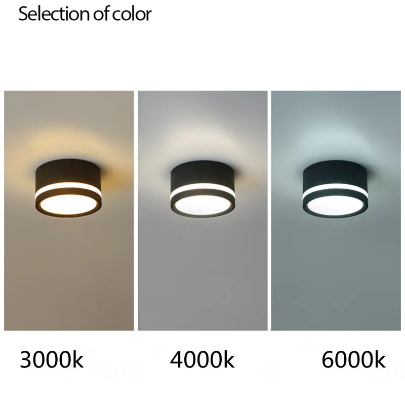 Luz de techo lámpara de punto redonda Led sala de estar Downlight montado en superficie AC220v luminaria luz decoración del hogar 7W 10W blanco cálido
