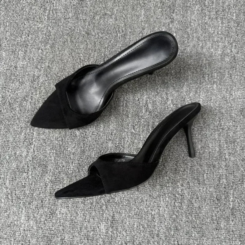 Nuevas sandalias sexys de tacón alto y fino para mujer, estilo callejero, para fiesta, sandalias de stripper, de verano, con punta abierta, fáciles de poner.