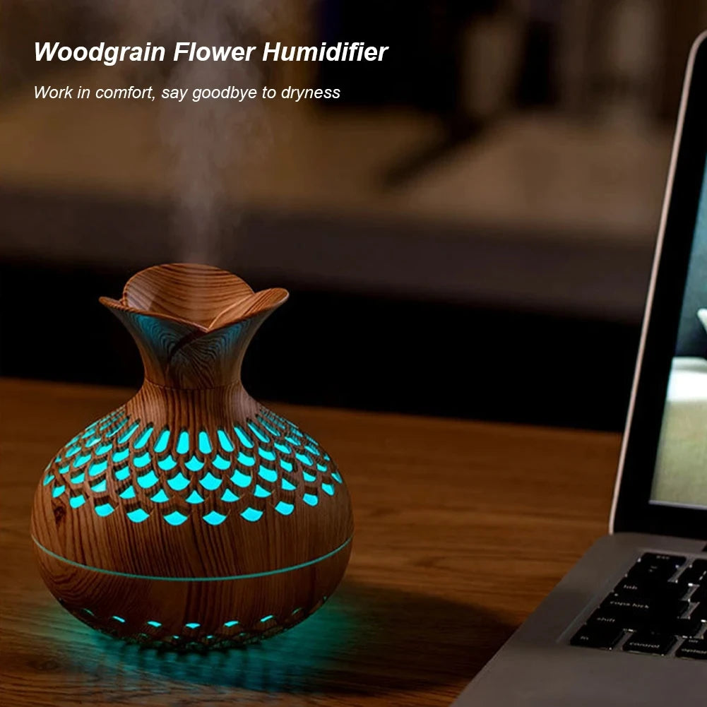 Humidificador de grano de madera, difusor de Aroma USB de 300ml, atomizador, humidificador USB para el hogar, instrumento hidratante, humidificador de escritorio