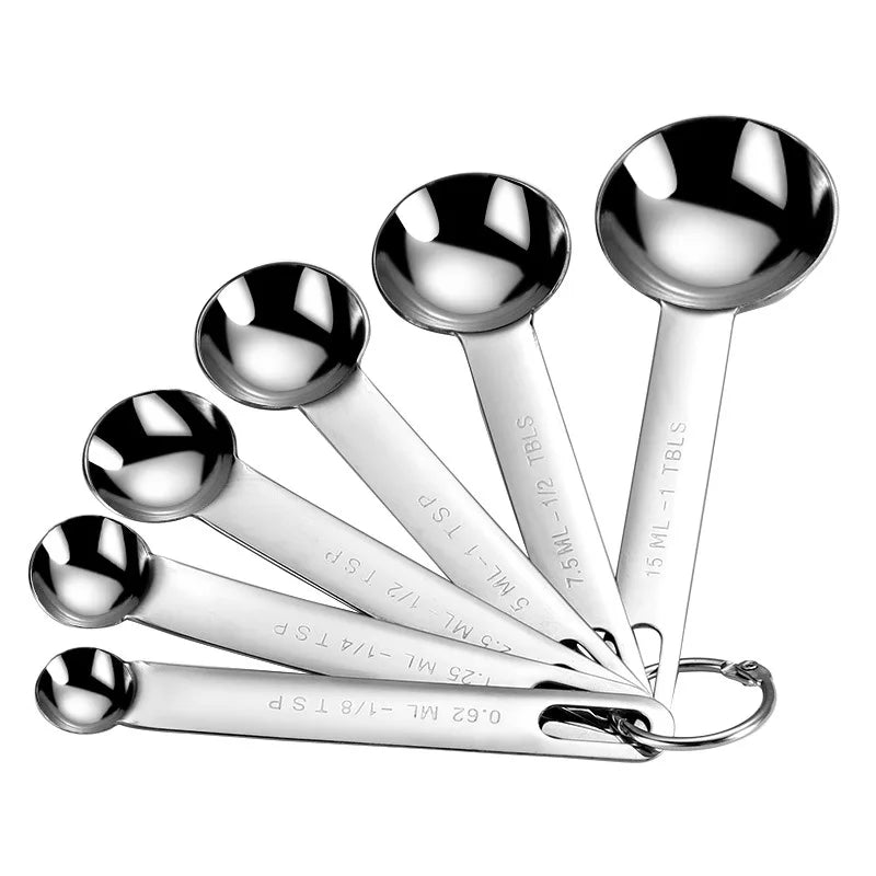 Cuchara medidora de acero inoxidable, juego de 4/6/7/8 Uds. Con regla de medición de escala, cuchara, juego de herramientas de medición para hornear café y cocina