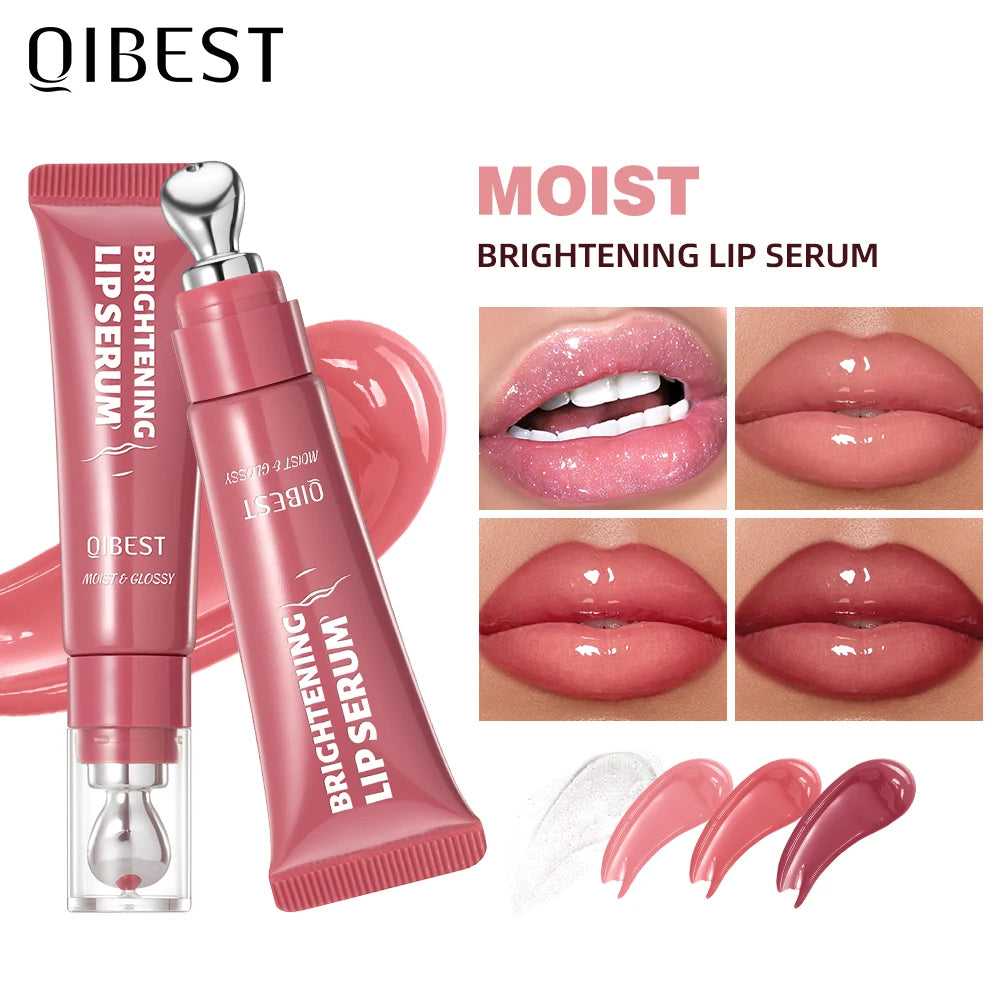 Brillo Labial QIBEST Efecto Espejo, Tinte de Larga Duración, Hidratante, Brillante, con Purpurina, Maquillaje Nutritivo