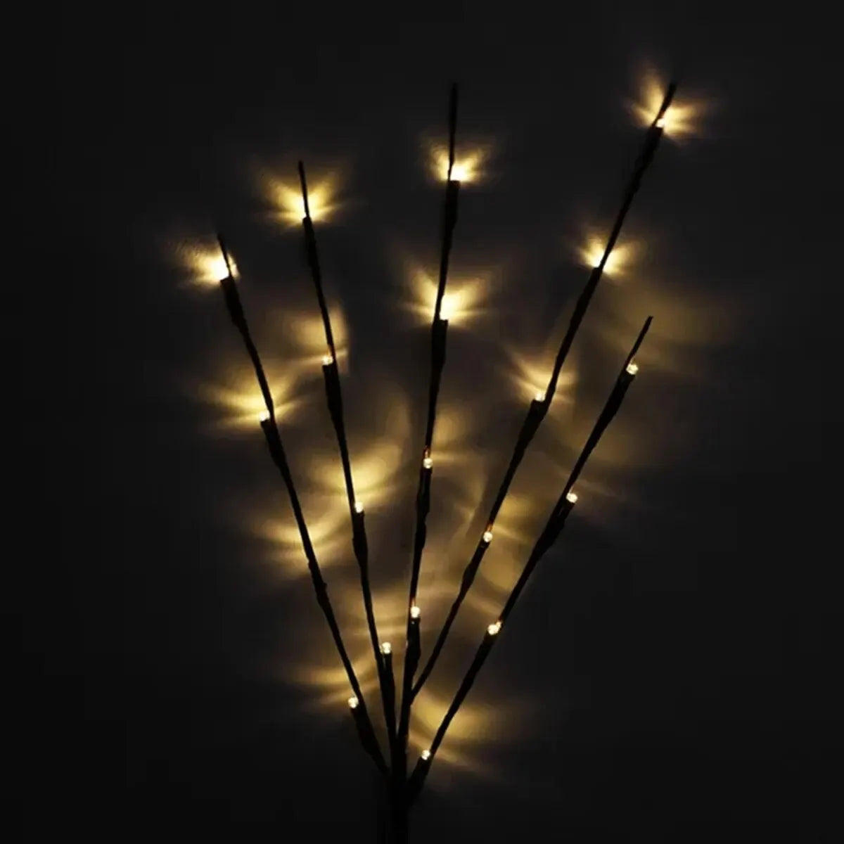 Luces LED de rama de árbol para decoración navideña, 1 piezas, 20LED, funciona con pilas, para el hogar, jarrón interior, Festival de vacaciones