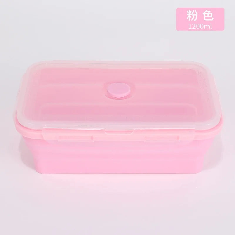 Contenedores plegables de almacenamiento de alimentos de 4PS con tapas y ventilación, juego de contenedores de preparación de comidas plegables de silicona apilables para cocina