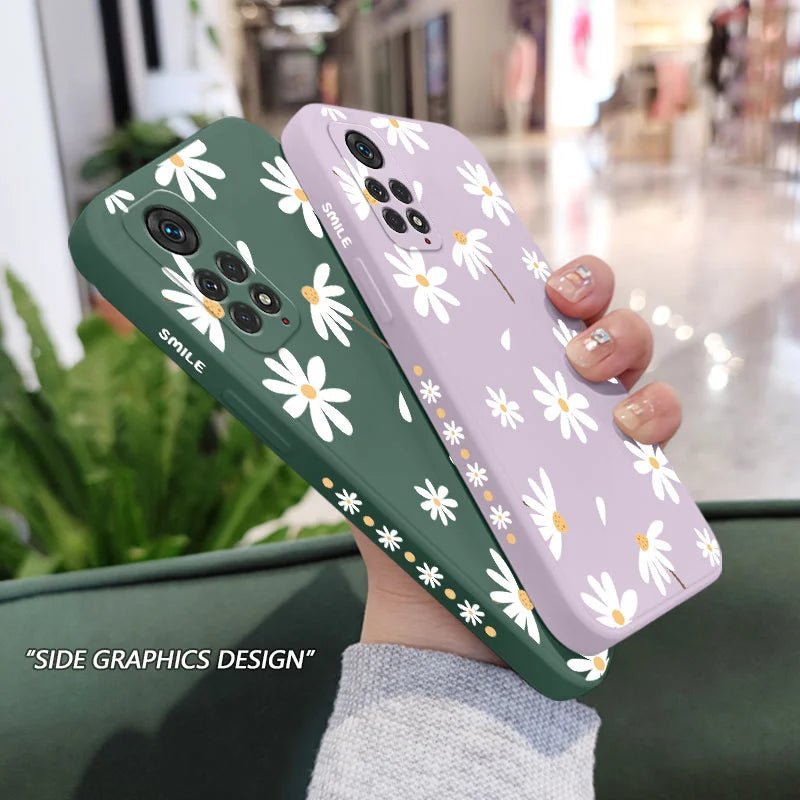 Funda de teléfono con diseño de margaritas para Xiaomi Redmi Note 14 13 12 12S 11 11S 10 10A 10T 10S 9T 9 8 7 Pro Plus 10C 4G 5G