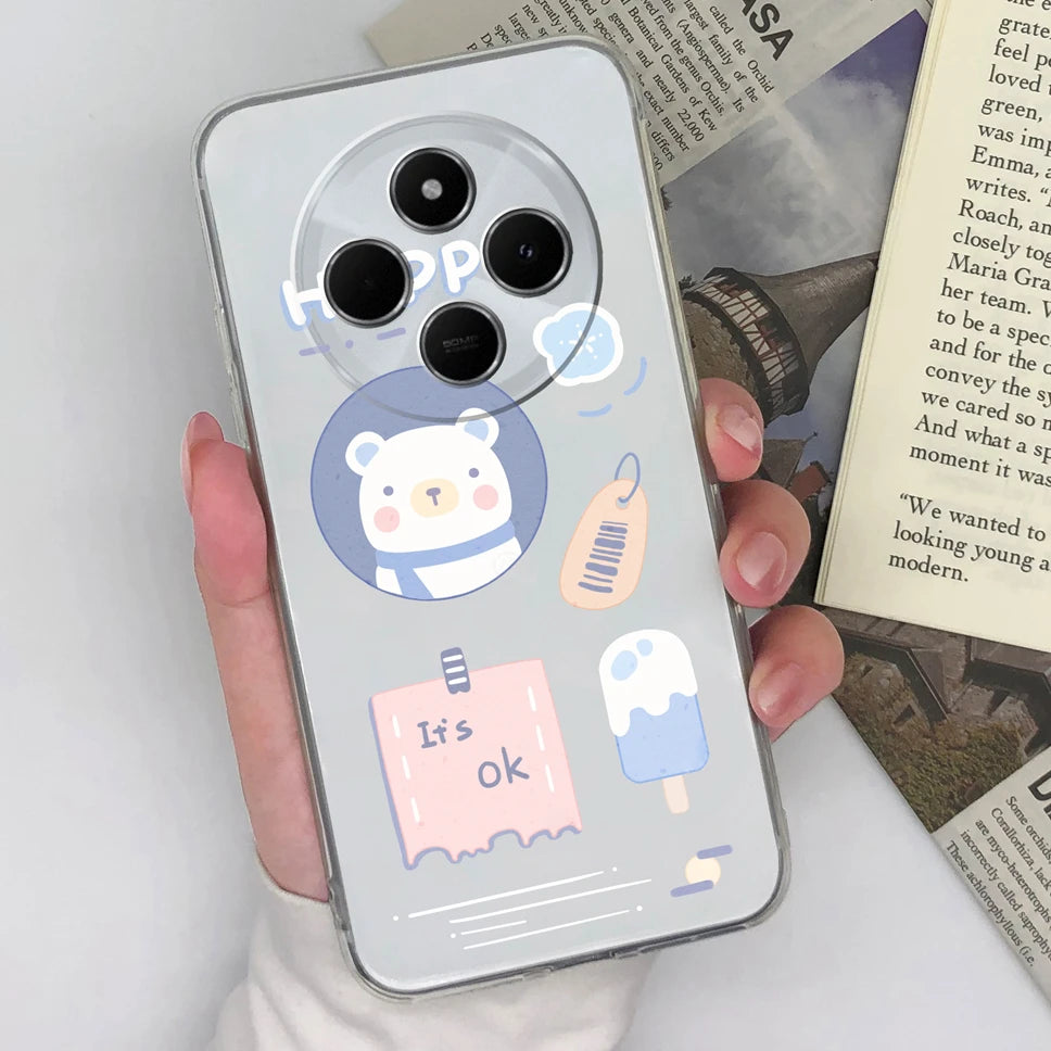 Funda de teléfono para Redmi 14C 4G, cubierta trasera creativa, transparente, suave, delgada, de silicona TPU, a prueba de golpes, protectora para Redmi14C