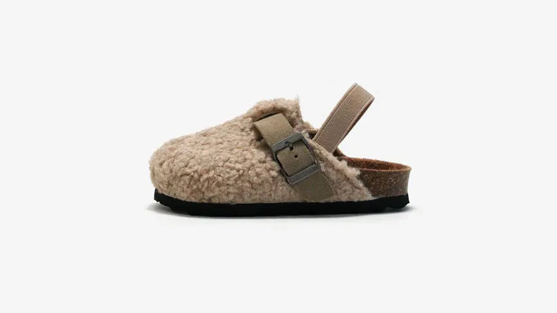 Sandalias de corcho para niños y niñas, zapatos de exterior de sandalias cálidas, calzado para preandador, otoño e invierno, novedad