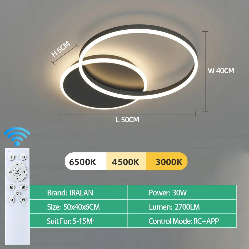 Lámpara de techo LED moderna, iluminación para el hogar, sala de estar, estudio, dormitorio, lámpara de techo regulable, iluminación interior, lámparas de decoración