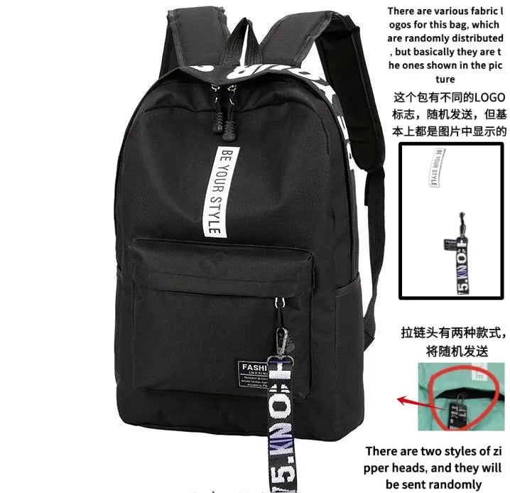 Mochila de tendencia de moda para hombres y mujeres, bolsa para estudiantes de secundaria, gran capacidad, versión coreana de th