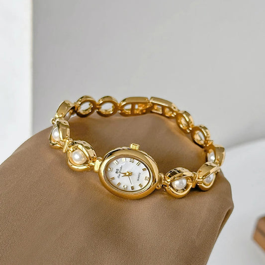 Reloj de pulsera para mujer, relojes de pulsera de cuarzo, marca de lujo, Vintage, informal, pequeño reloj plateado, reloj de alta calidad para mujer