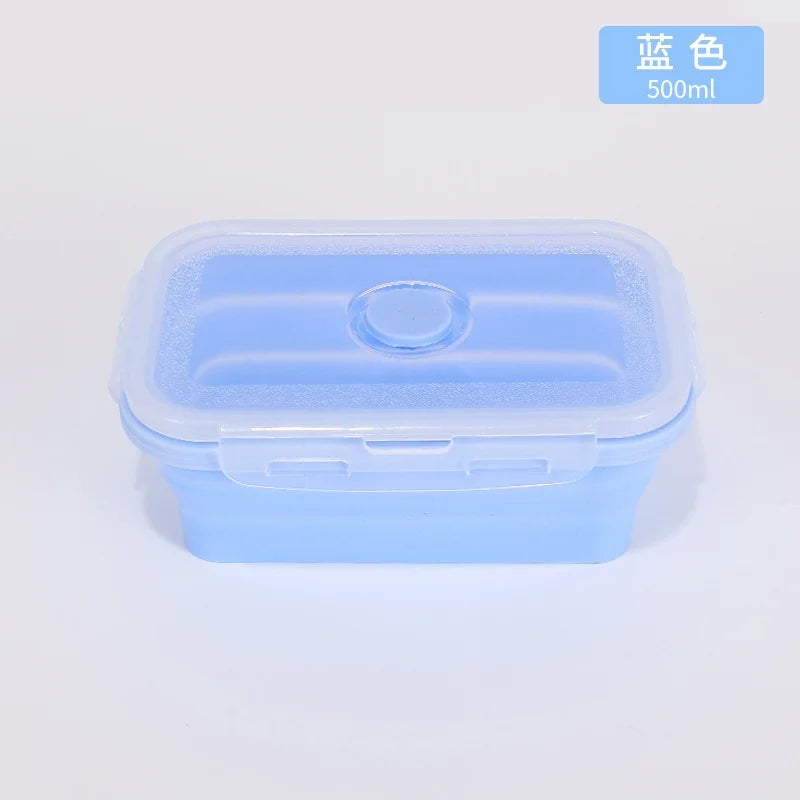 Contenedores plegables de almacenamiento de alimentos de 4PS con tapas y ventilación, juego de contenedores de preparación de comidas plegables de silicona apilables para cocina